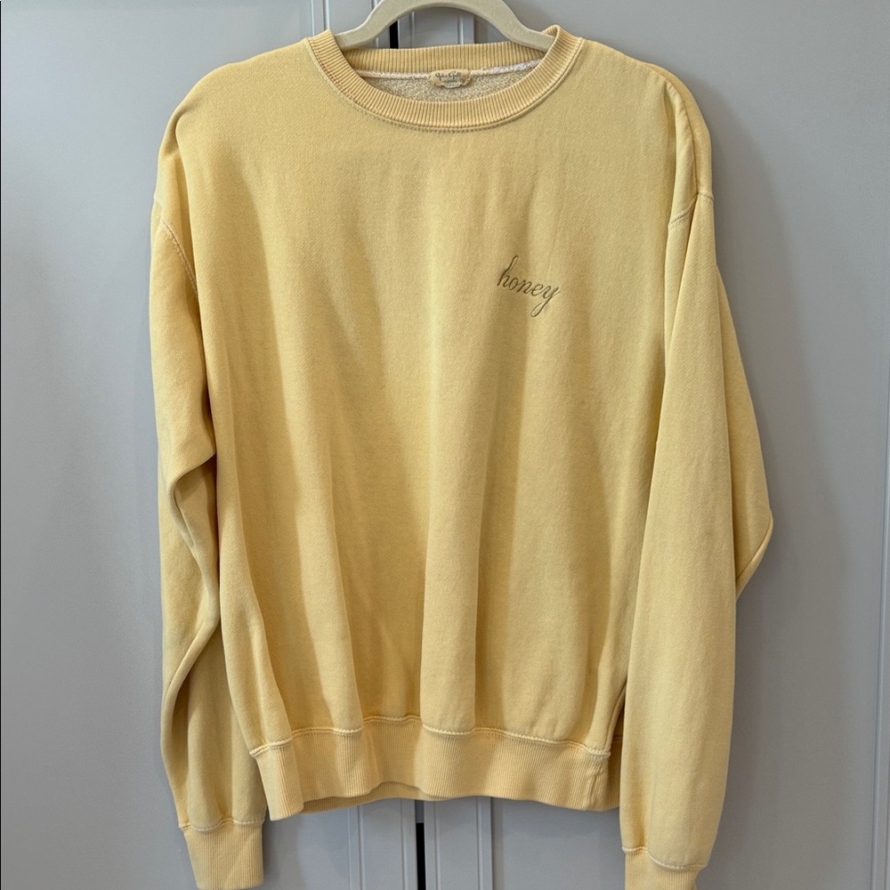 Brandy Melville Honey Yellow Crew Neck Sweater
